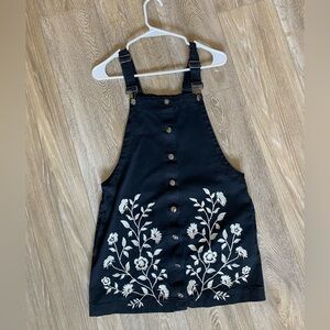 Black Floral Overall Mini Dress from Mi Ami